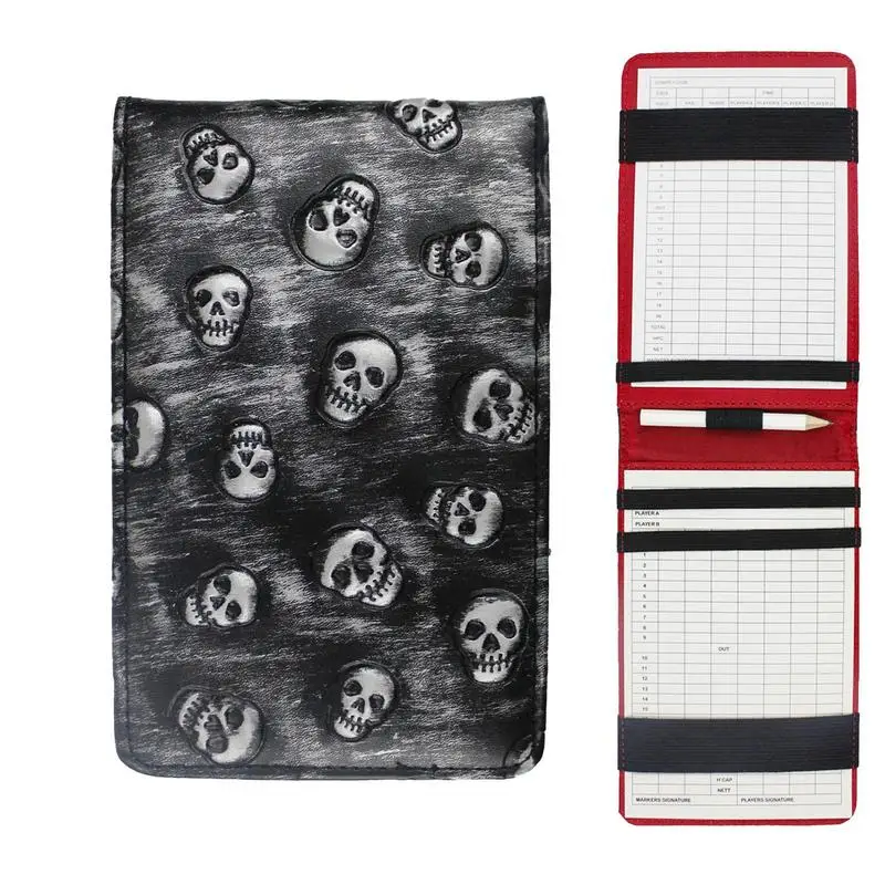 

Golf Score Book Waterproof Golf Yardage Book Portable Dustproof Yardage Book And Notebook With Skull Pattern For Friends Family