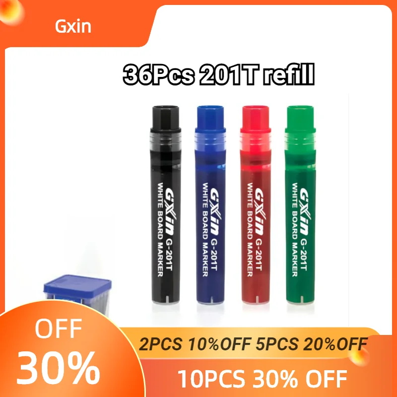 36 Pcs Of G-201T Whiteboard Marker Pen Refill Ink.Water-base，Easy Erase. High Capacity. Suitable For Teaching, Office, Non-toxic 20 pcs double ended marker pen paint oil base markers dry erase paintbrush sketch oily painting plastic marking