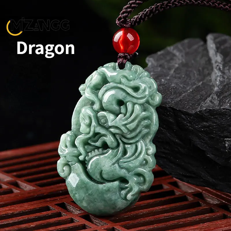 Jasper Pendant Natural A Goods Jadeite Twelve Chinese Zodiac Rat Tiger Hand-carved Custom Mascot Jewelry Necklace Gift