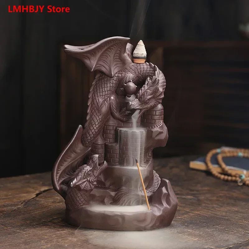 

Purple Sand Pterosaur Reflux Incense Burner Home Decoration Nordic Style Waterfall Reflux Incense Burner Handicraft Ornaments