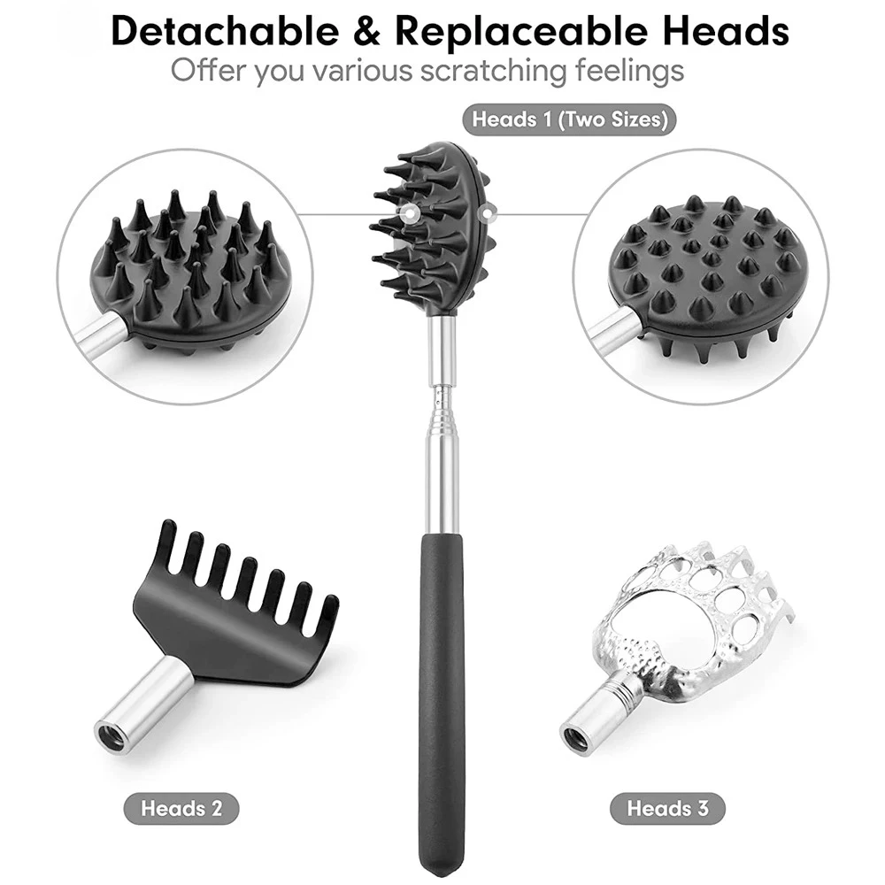 Telescopic back scratcher 5/3/1Pcs extendable massager tool for itch relief body relaxation