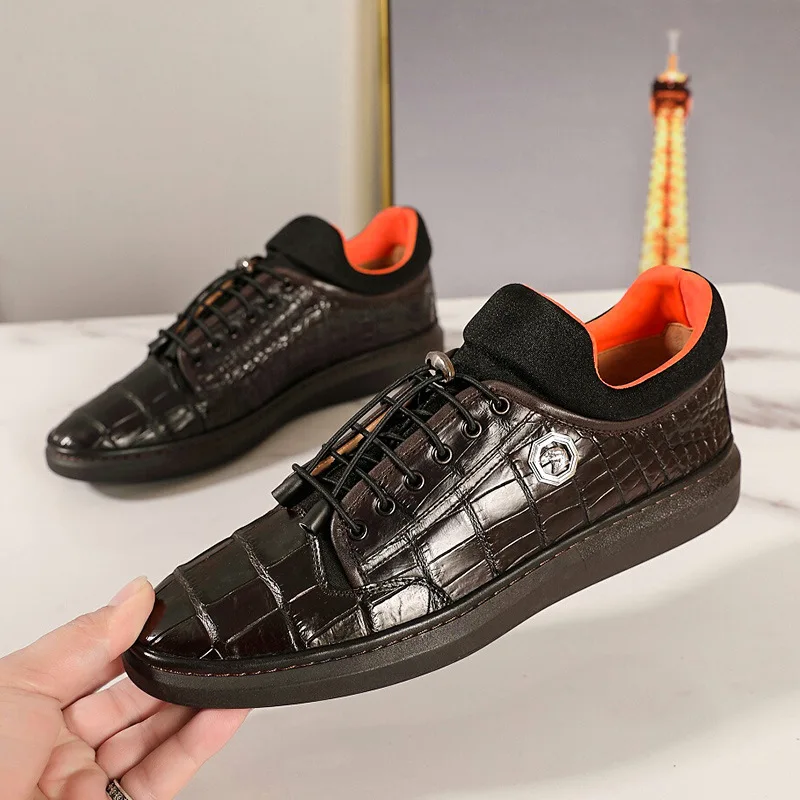 New Coffee Colored Belly Leather Suede Board Shoes Cowhide Lining Men's Casual Shoes Wear-resistant Sole Loafers Oxford Sneakers