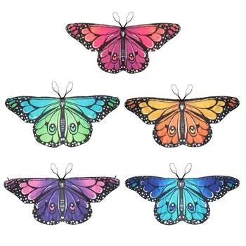 رأس على شكل أجنحة فراشة للفتيات ، شال خرافي ، عباءة بيكسي ، أحزمة كتف ، زي تنكري ، زينات حفلات ذاتية الصنع ، هدية للأطفال ، 1 فقط 2