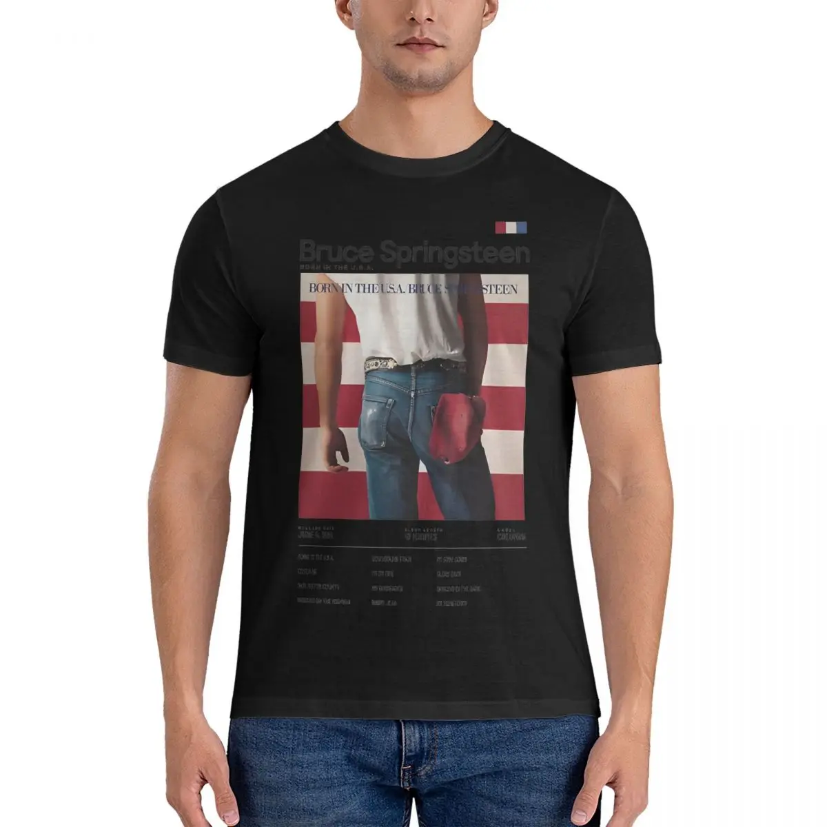 

Мужская футболка с коротким рукавом, круглым вырезом и принтом