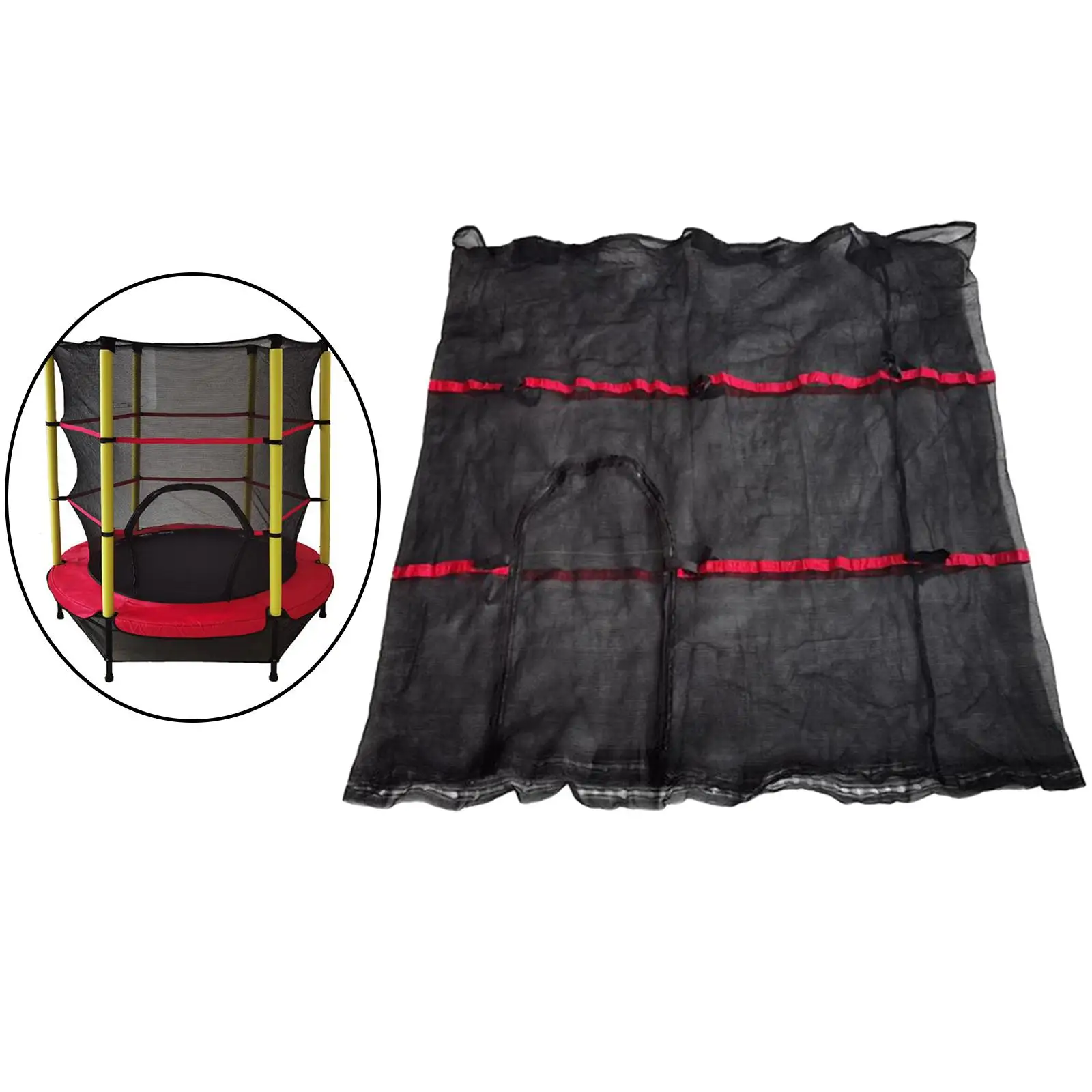 55inch Trampoline Enclosure Net Security Net 130cm Hight for Children Injury Prevention Protection Round Net Fence Replacement trampoline replacement net