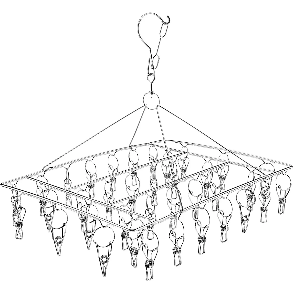 Sock Drying Rack with 36 Pegs Stainless Steel Sock Hanging Rack Swivel