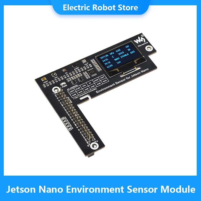 

Waveshare Environment Sensor Module Designed For Jetson Nano, I2C Bus, With 1.3inch OLED Display