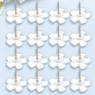 100Pcs 클래식 푸시핀 플라스틱 철 압정 튼튼한 투명 벽 지도 보드 푸시 핀 메시지 보드 액세서리