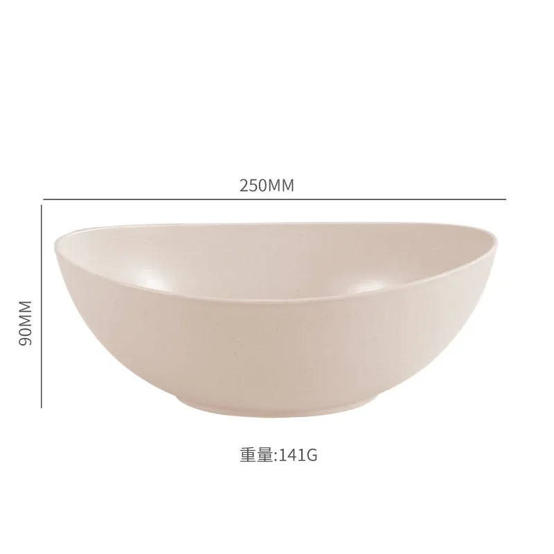 Eco-Friendly Wheat Straw Large Kitchen Bowl - Creative Microwave-Safe Dish for Fruit, Salad, and Vegetables