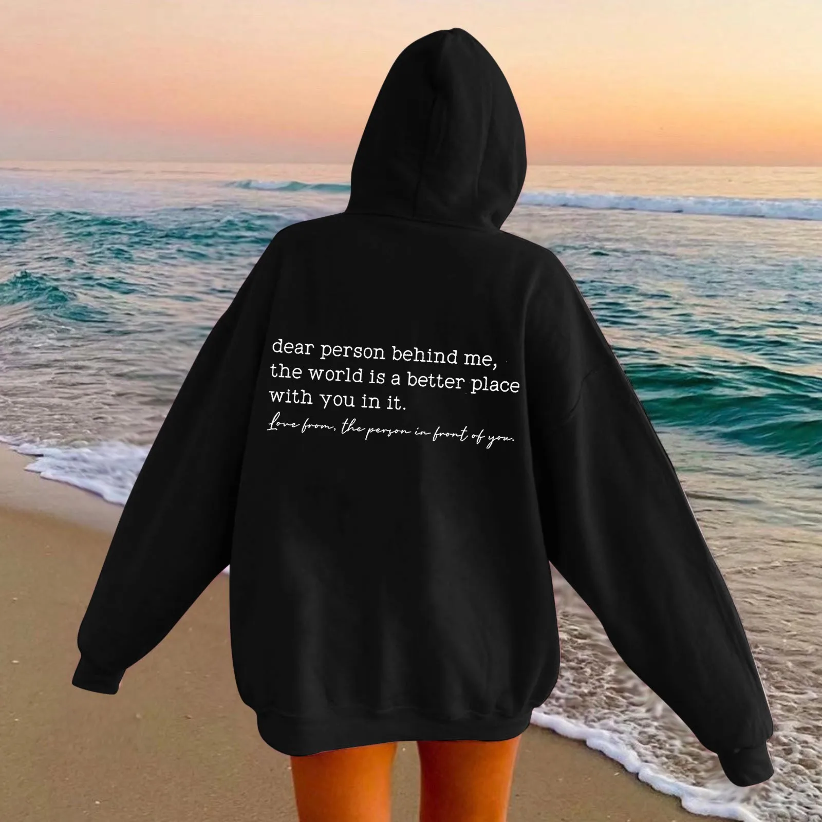 

Dear Person Behind Me Hoodie Mental Health Awareness Pullover Vintage Aesthetic Hoodie with Words on Back Unisex Trendy Hoodies