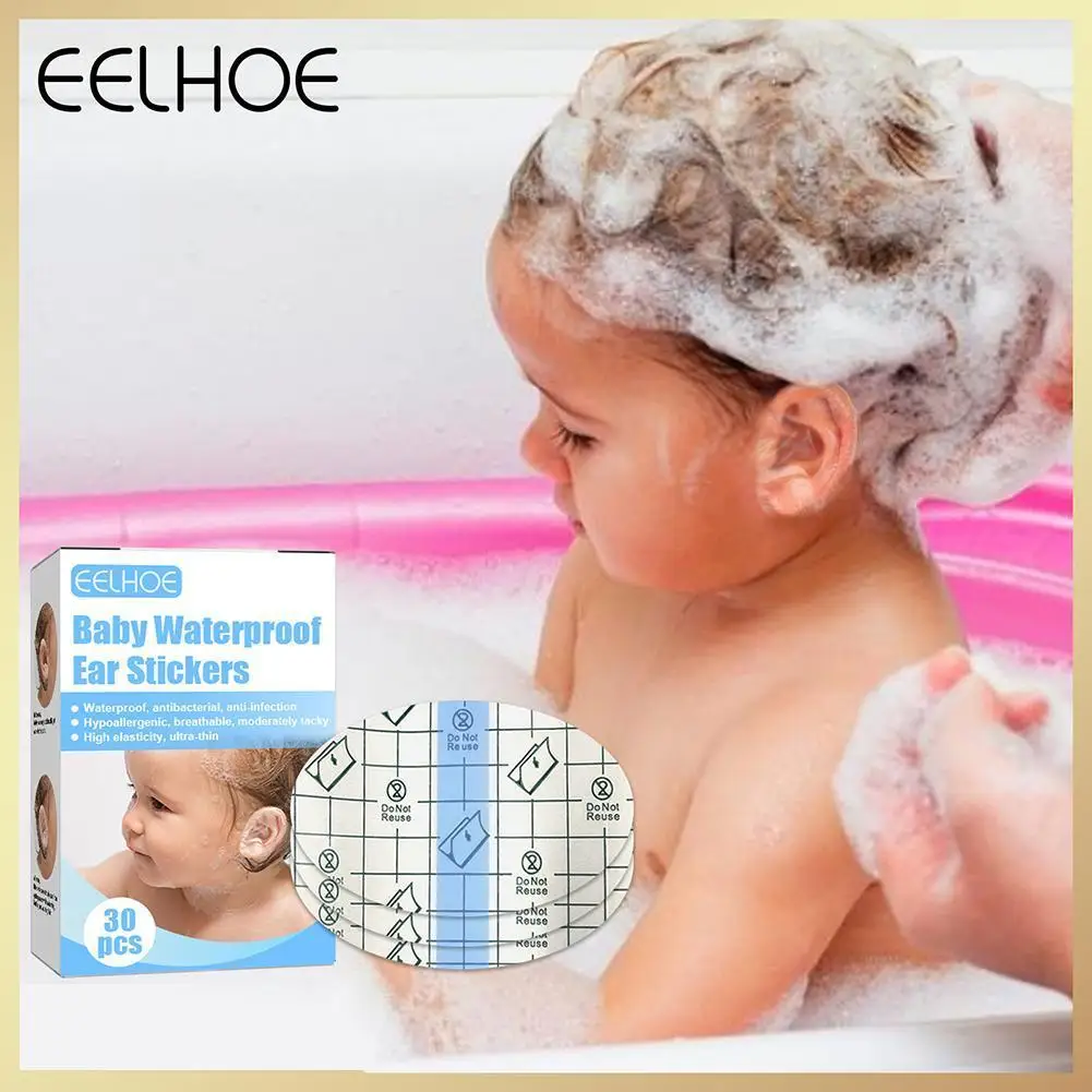 Ear Protector Disposable Baby Waterproof Ear Sticks Patch Baby Protection for Salon Hairdressing for Water Sports 30pcs