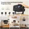 XGODY 4K Android 11 Projector Native 1080P With Auto Keystone Focus Wifi 6 BT 5.4 Portable Outdoor Movie Home Cinema