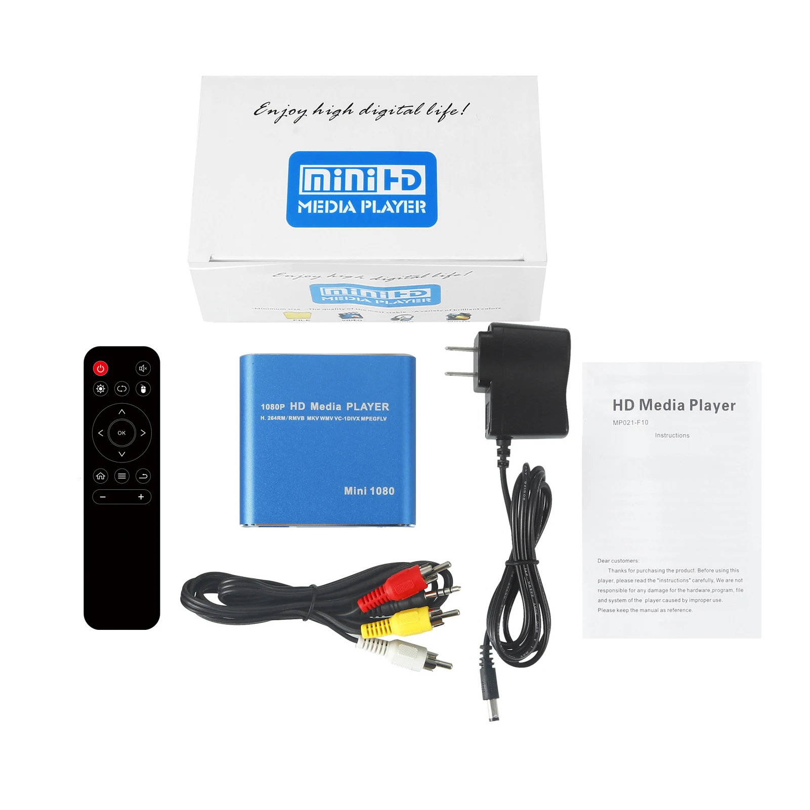 1080P Mini HD Media Player AV USB SD MMC Multimedia Advertising MKV Car External Video Player media player