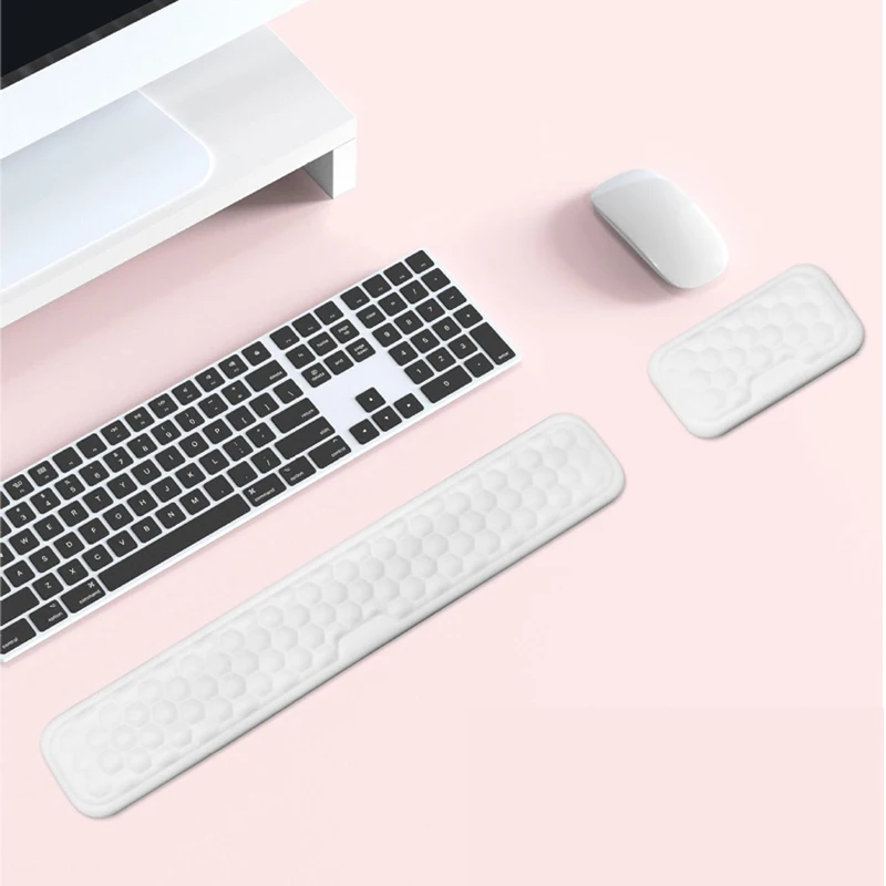 Wrist Rest for Keyboard and Mouse Computer Ergonomic PU Wrist Support Pad Soft Memory Foam Arm Cushion for Desk Palm Hand Office