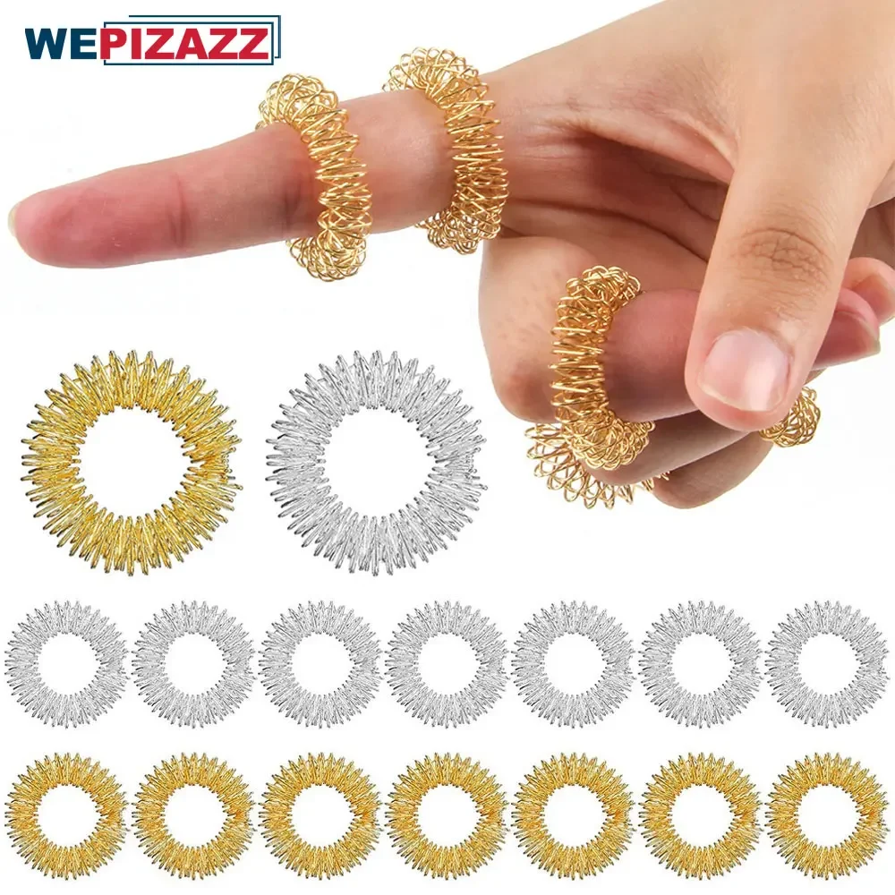 1/2/5/10/20Pcs Spiky Sensory Finger Massage Ring Acupuncture Ring Health Care Body Massager Relax Hand Massage Tool Home Office