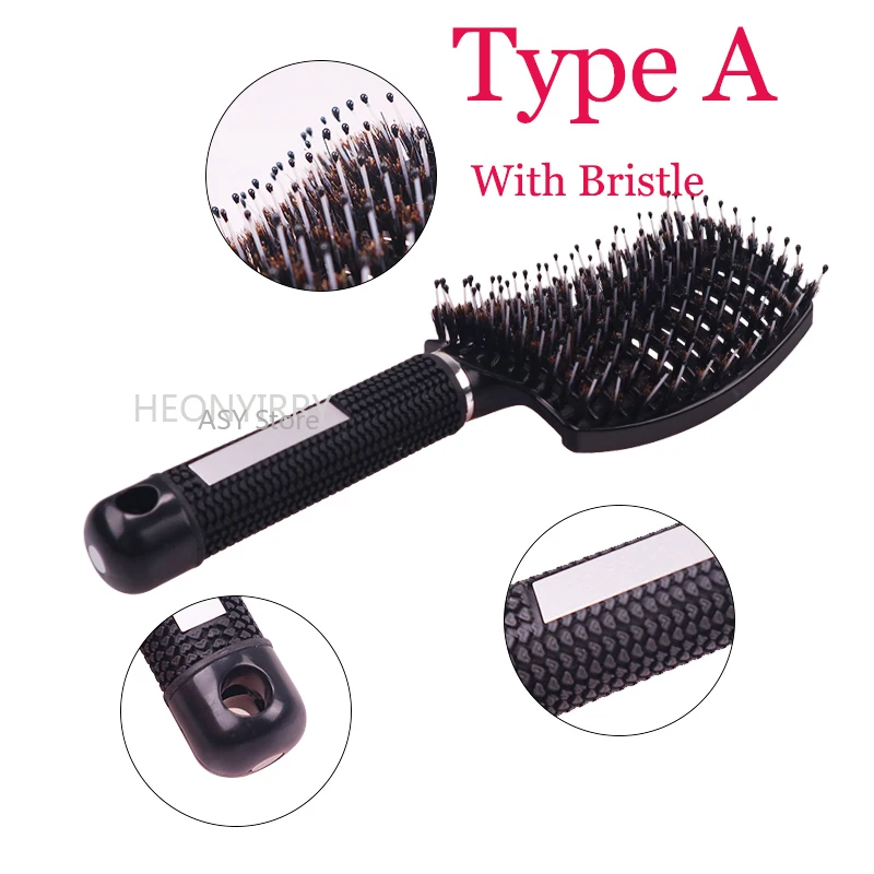 Dropship Gray Vent Hairbrush 8'; Hard Bristle Brush For Hair Pack