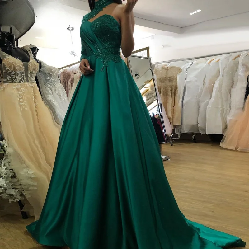 

Black A Line One Shoulder Satin Sexy Evening Dresses Customized OEM/ODM Luxury Beaded Party Gowns For Women 2023