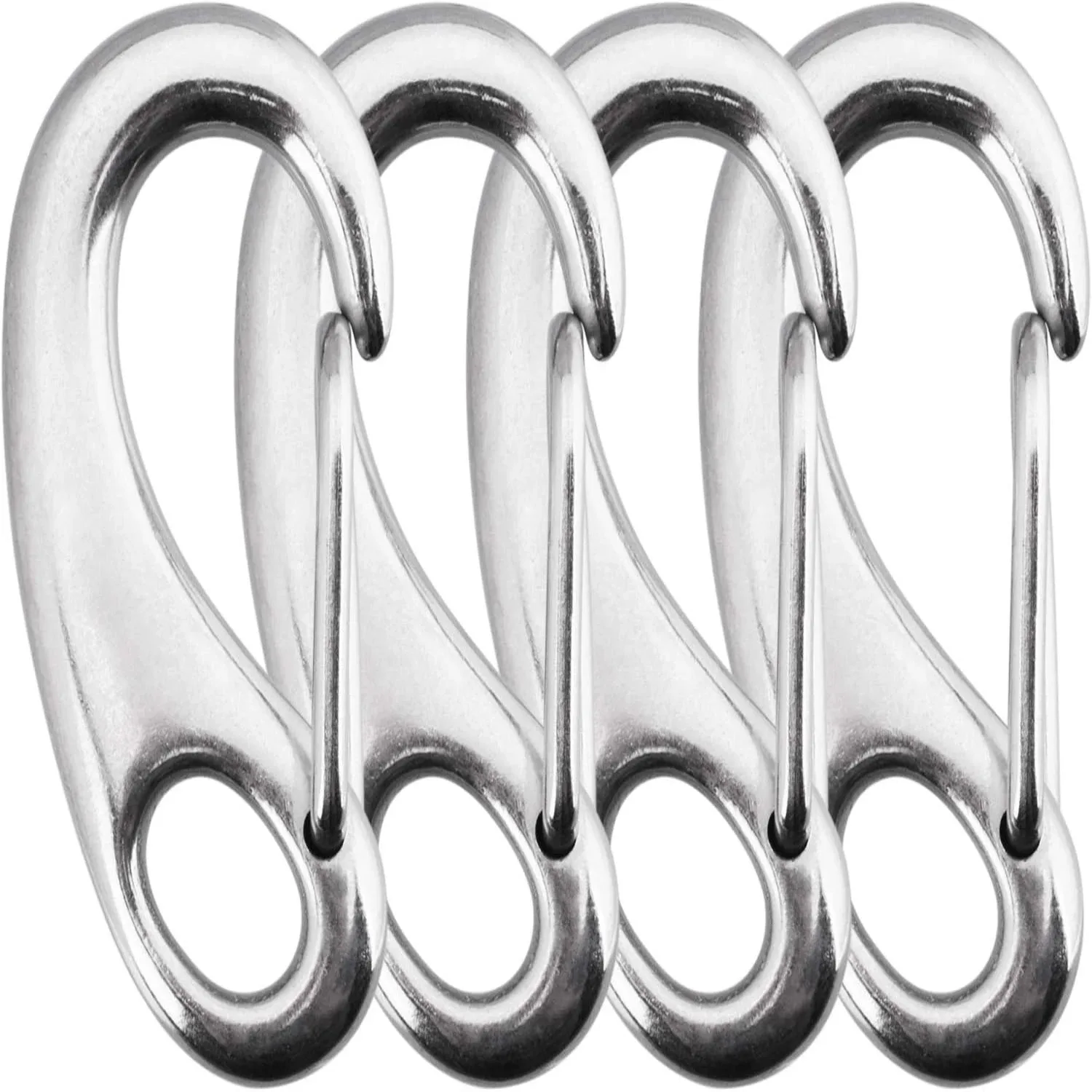 Stainless Steel Multifunctional Egg Shape Spring Snap Hooks Marine Hiking Camping Belt Carabiner Quick Release Hook spring snap hook