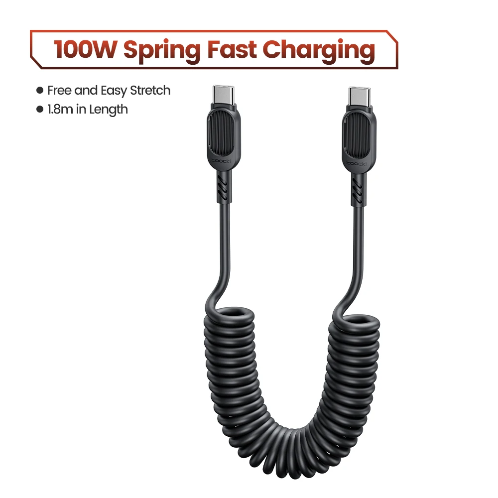 Retractable Fast Charging USB C to Lightning Cable