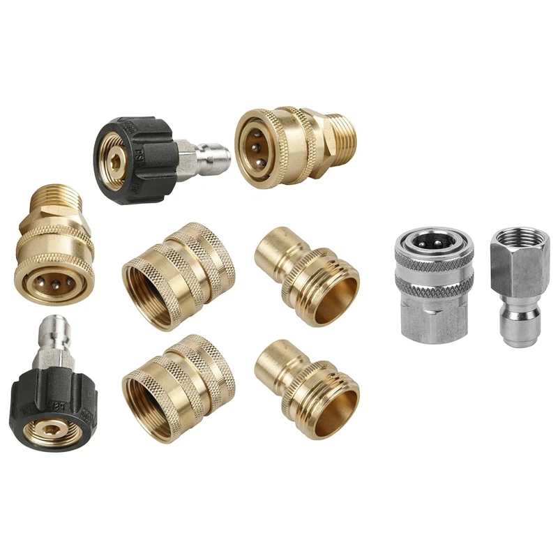 8X Pressure Washer Adapter Set,Quick Disconnect Kit & 1Set Stainless