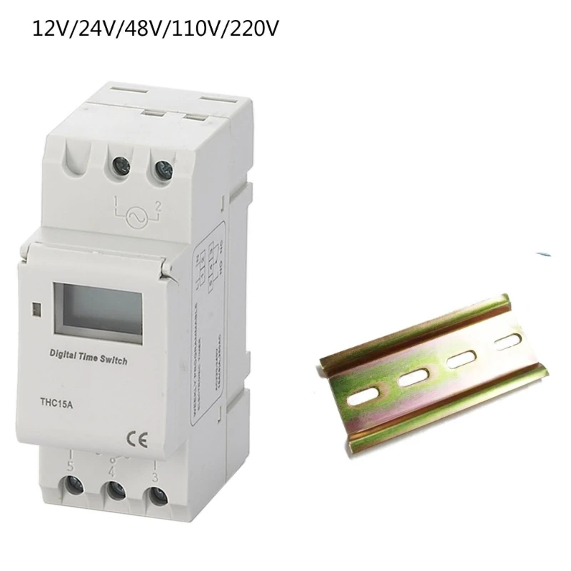 Thc15A Dc48/12V/24V/110V/220V Relè Interruttore Timer Digitale Programmabile Elettronico P15F