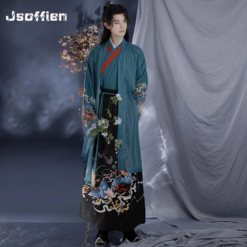 

Chinese Traditional Embroidery Hanfu Costume Oriental Carnival Cosplay Costume Hanfu Outfit Ming Dynasty Swordsman Folk Clothing