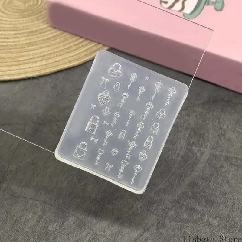 Art Moulds Silicone Template Designing Tool Lock Theme Silicone Handmade Molds for Manicure Creation