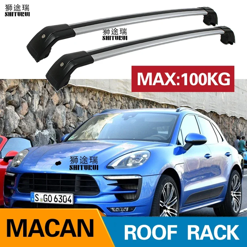 

2Pcs Roof bars For PORSCHE Macan, 5-dr SUV, 2014+2018 2019 Aluminum Alloy Side Bars Cross Rails Roof Rack Luggage CUV SUV