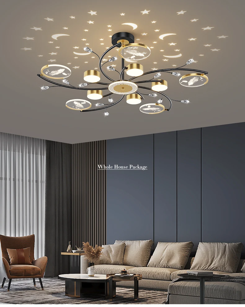 chandelier for living room Nordic Restaurant LED Chandeliers Creative Net Red Living Room Molecular Lighting Modern Bedroom Study Round Decorative Lamps antler chandelier