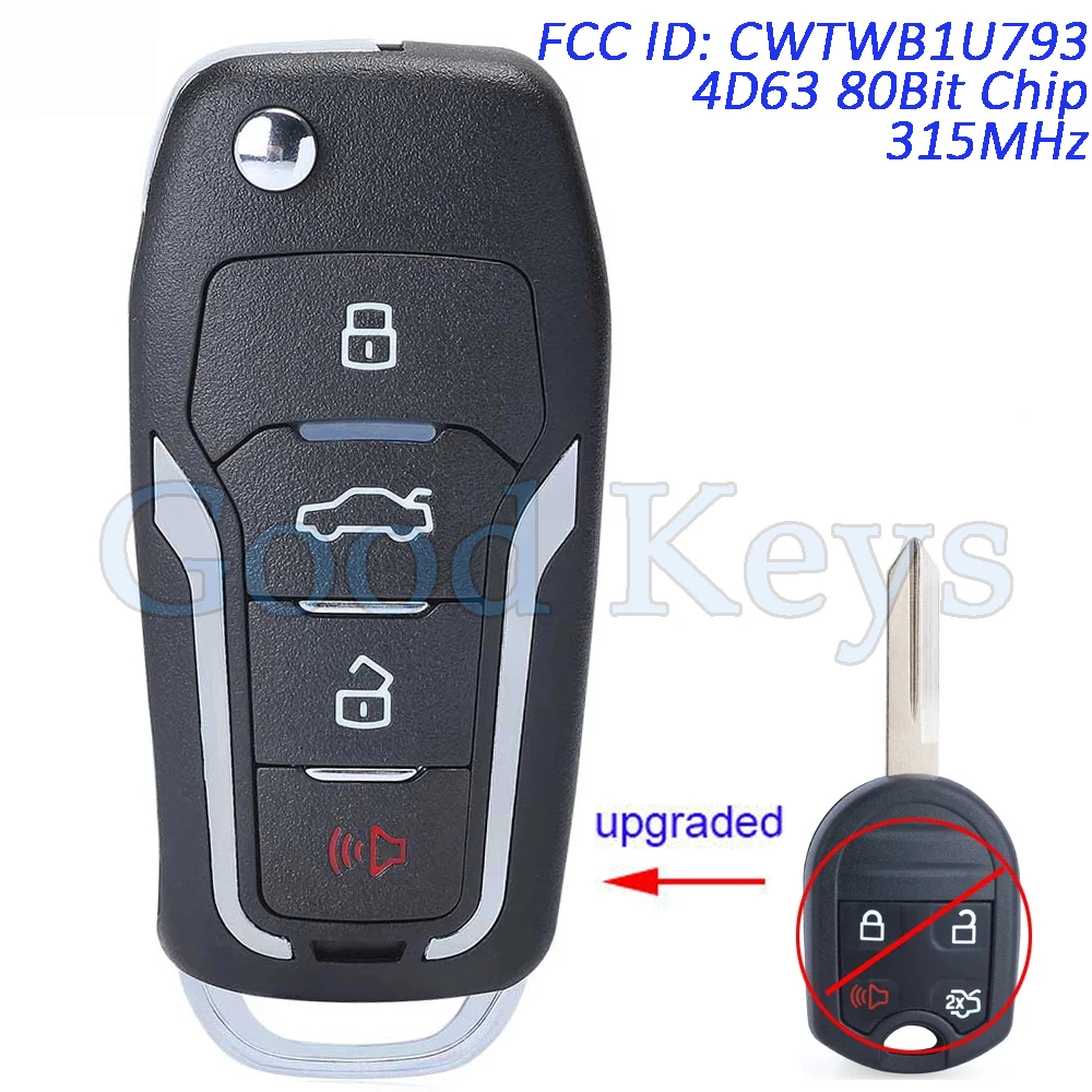 Remote Key Fob Upgraded for Ford Taurus Edge Escape Expedition Explorer Flex Focus Fusion Mustang 315MHz 4D63 car remote key car key