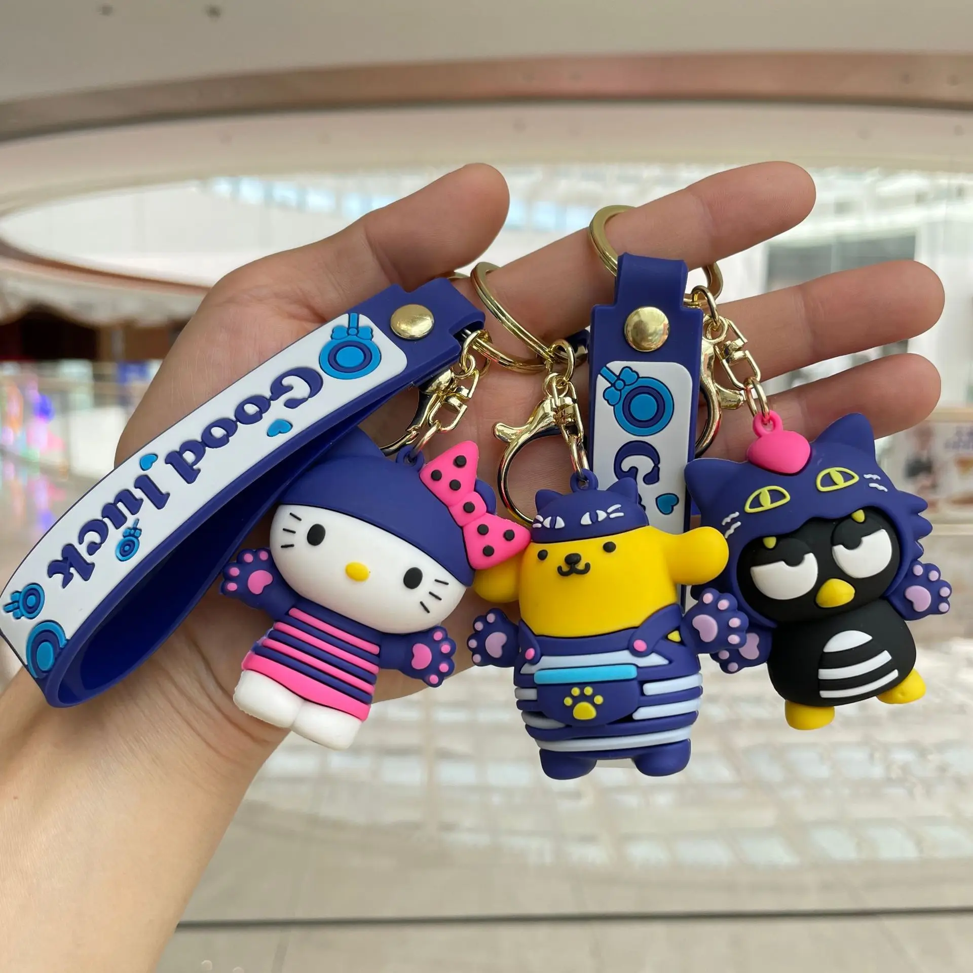 

Брелок Sanrio из ПВХ с кошачьими крапанами, милая мультяшная подвеска Kuromi Hello Kitty, моя мелодия, пурин, понравило, Коричный плохой бадтц-мару