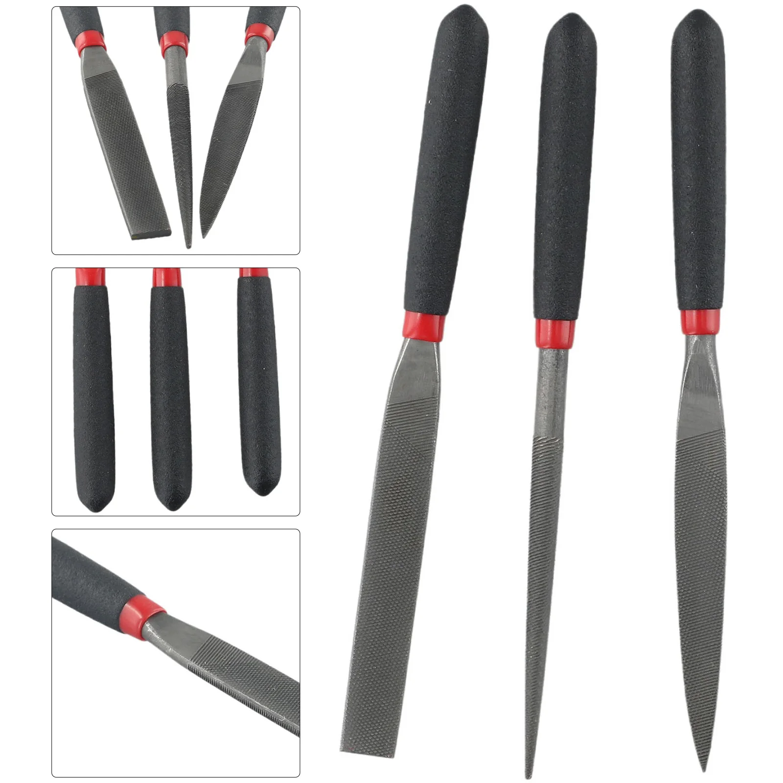 

1/3PCS 118mm Steel Files Flat/Round/Half Round Trimming File For Hardened Steel Glass Tile Stone Gold Hand Tools Accessories