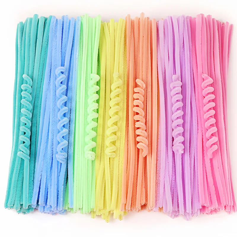 100pcs Chenille Stem Pipe Cleaners Wired Sticks Twist Stick Hair Strip Diy Craft Educational Toys