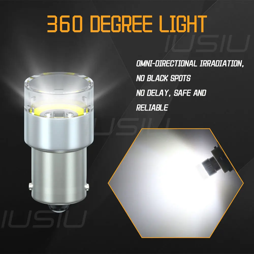 IUSIU Ʈ ÷ ڵ LED  ȣ  , Ʈκ P21W 1156 1157 T20 7443 7440 BAY15D BA15S R10W P21/5W W21W, 12V, 24V, 2 