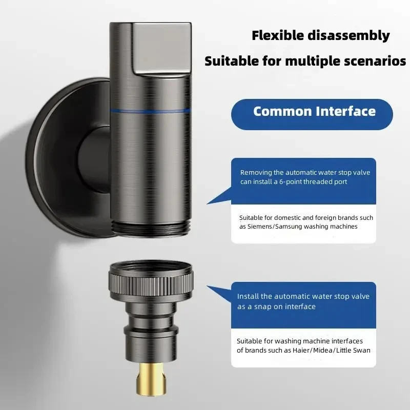 Multi-Function Washing Machine Faucet Brass Water Stop Quick Opening Angle Valve Wall Mounted G1/2 Water Stop Clip Triangle Valv