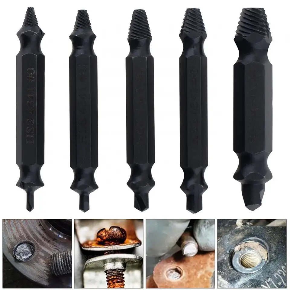 Kit Estrattore Viti Rotte - 33 Pezzi In Acciaio HSS Per Viti Spellate O Bloccate (Include Punte E Adattatore) - Foto 7