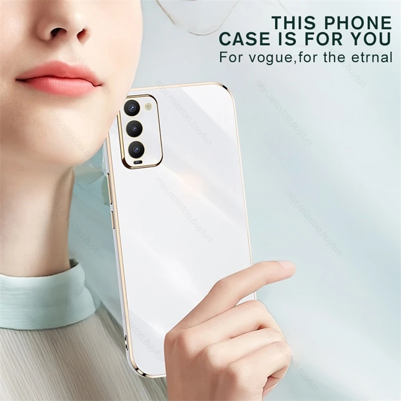 Para Tecno Camon 18 Estojo de Luxo Chapeamento Straight Edge TPU Soft Cover Para Tecno Camon18 Camon 18 18T 18P Câmera À Prova de Choque_voghion.com