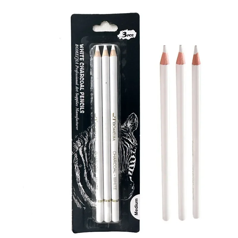 

3pcs White Sketch Charcoal Pencils For Sketching Painting Drawing Standard Highlight Carbon Pens Art Craft Tools School Supplies