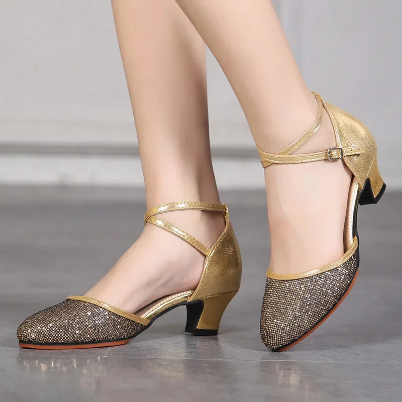 HIPPOSEUS Scarpe Da Ballo Donna Latino Americano Tacco 5 Cm Punta - Foto 4