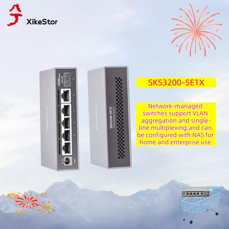 XikeStor 2.5G 스위치 5* 2.5G+1* 10G ,5E1X