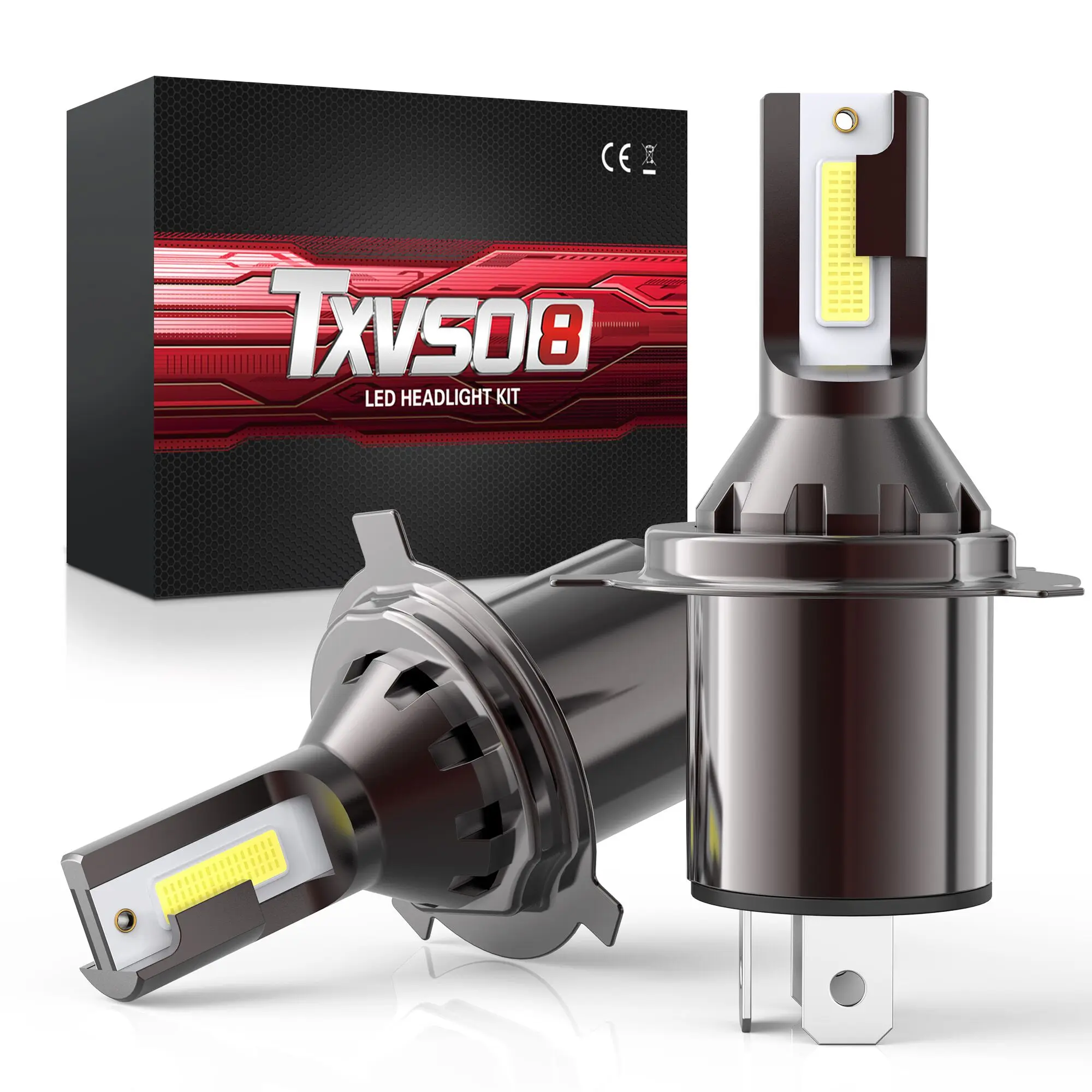 

TXVSO8 2023 H4 Led Lights Error-Free 6000K Bulbs Universal Mini 9003/HB2 Hi/Lo Diode Lamps 12V Car Headlights 28000LM Lampe Led