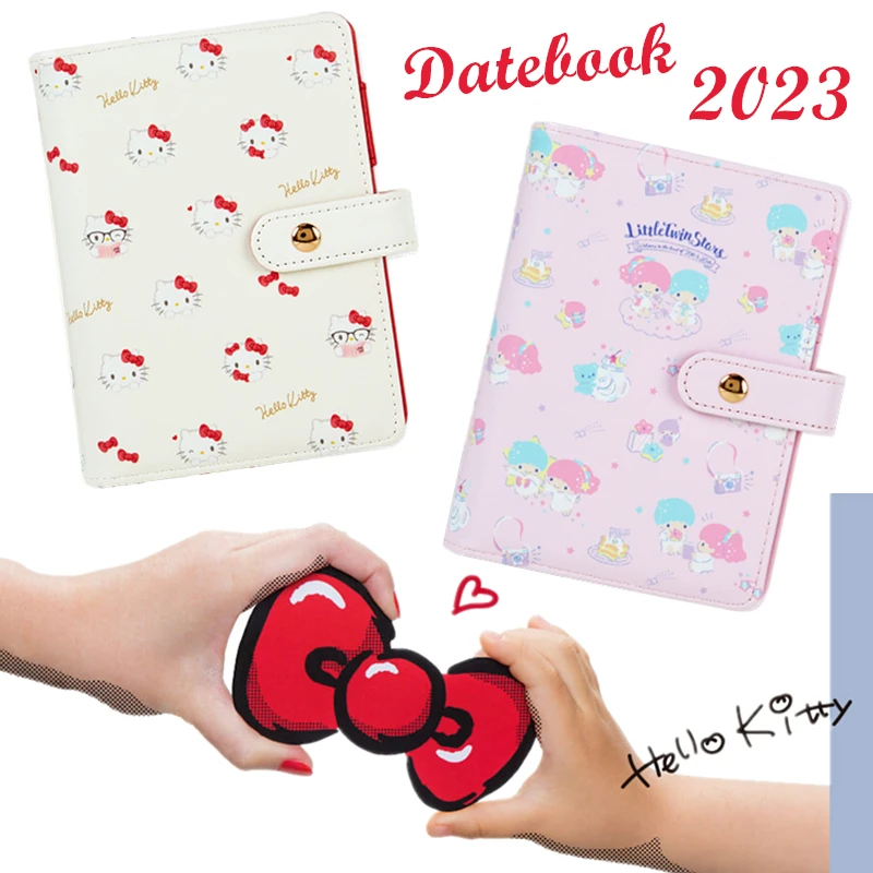 

2023 Japan Sanrio Hellokittys Little Twin Stars Schedule Book Handbook Plan Cute Calendar Notepad Cartoon Kawaii Anime Toy Gift