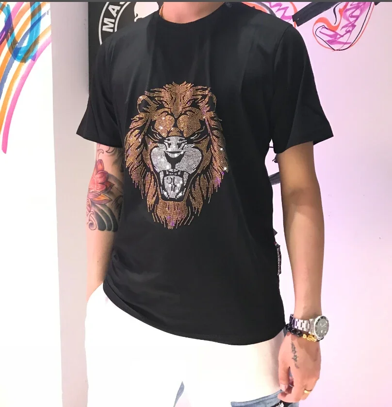 

Футболка крутая Повседневная мужская футболка с бриллиантами Мужская Унисекс Новая модная футболка свободного размера зеркальный Топ для мужчин и женщин горячая распродажа