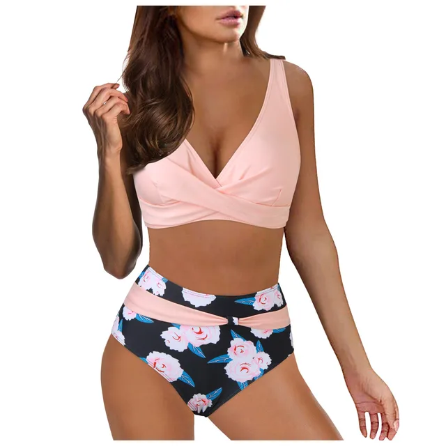 Bau00f1adores Mujer,Traje De Bau00f1o Mujer Dos Piezas Tankini Elegante Impresiu00f3n Swimsuit Bau00f1adores Bohemio Camisola Con Almohadilla De Pecho + Boyshort Ropa De Bau00f1o Mujeres Floral Estampado Vikinis