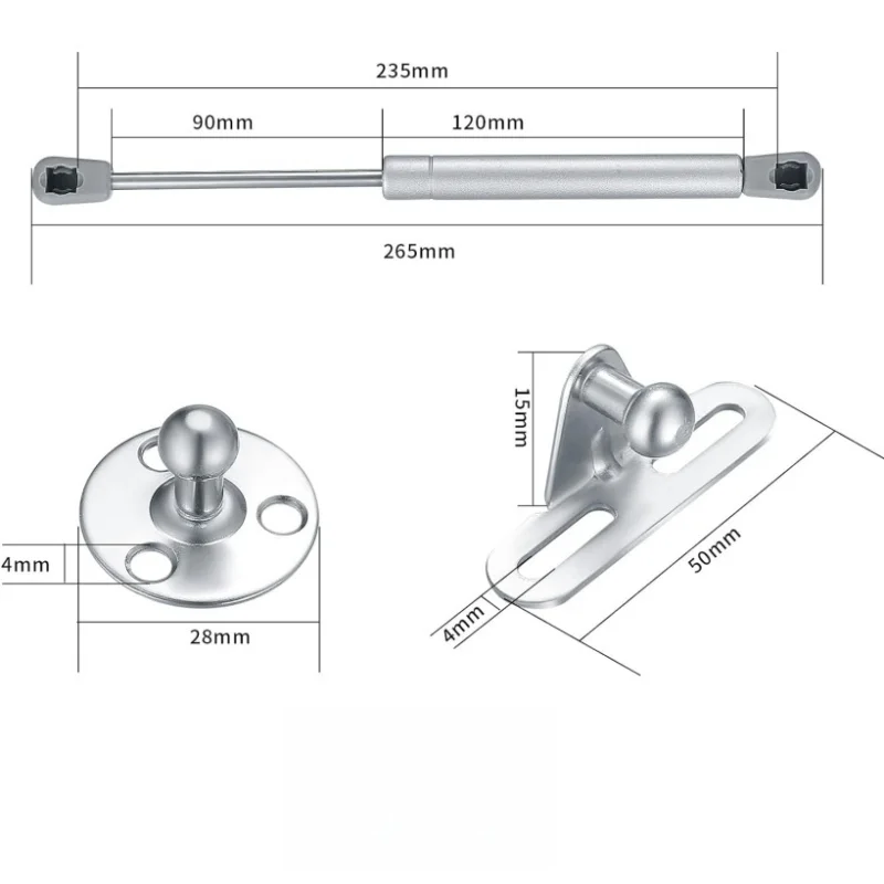 Gas Spring Hinges Gas Strut Hinges 4PCS Cabinet Door Gas Struts 6-20KG Lift Supports Gas Spring Lid Support Props/Shocks Kitchen Cupboard Hydraulic Hinge