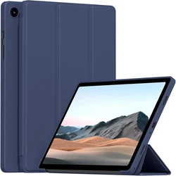 Premium Leather Flip Smart Cover with Magnetic Stand (Navy Blue)