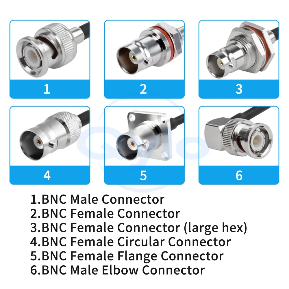 BNC auf BNC Stecker/Buchse Adapter BNC auf BNC Signalverlängerungskabel RG316 Braunes HF-Adapterkabel (1 Stück)