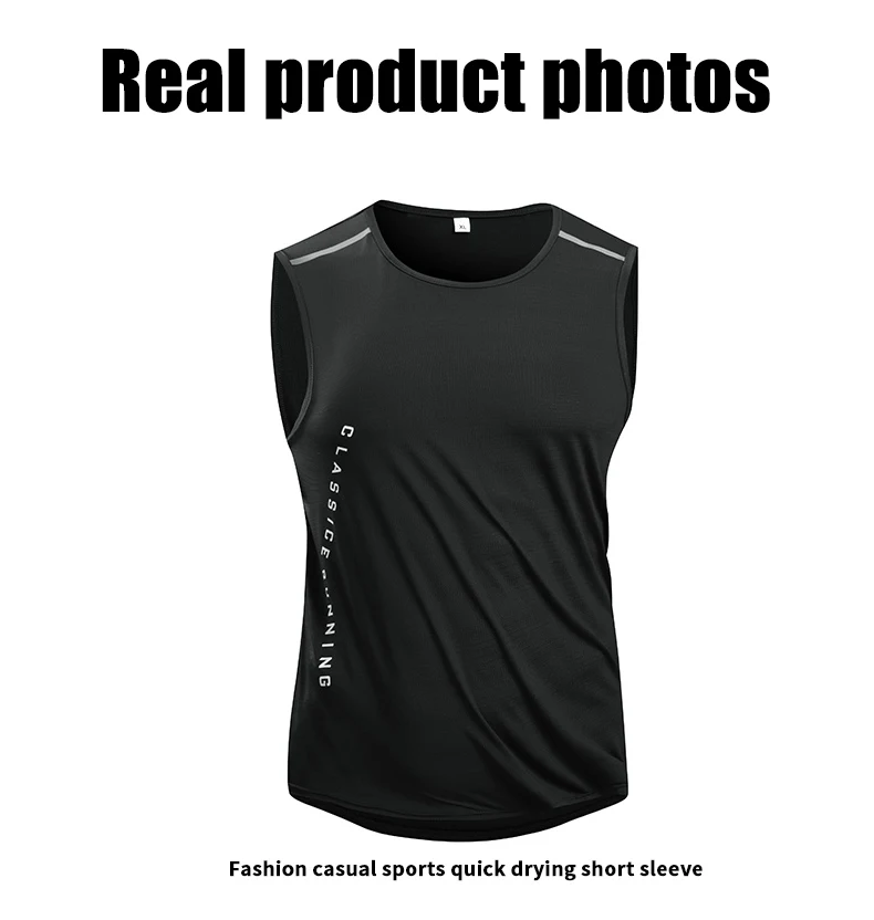 Mens Quick-Dry Running Vest - Breathable Sleeveless Gym Tank Top