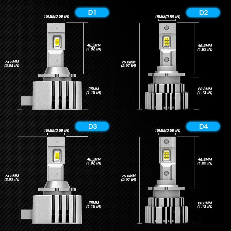 NOVSIGHT D3S LED Headlights D1S D2S D4S 70W 20000LM Super Bright Car Headlight Bulbs 6500K White Plug and Play Auto Headlamp