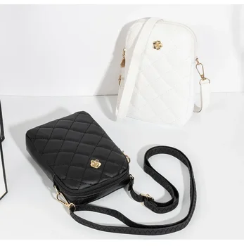 Nuova borsa a tracolla in PU cento e semplice borsa Mini borsa a tracolla per cellulare da donna borsa quadrata piccola estiva 1